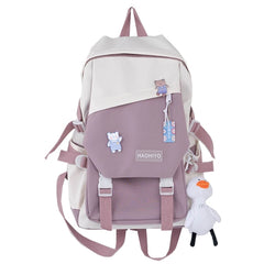 Y166 Backpack with Pendent Accessories Pins School Bag for Girls Teens