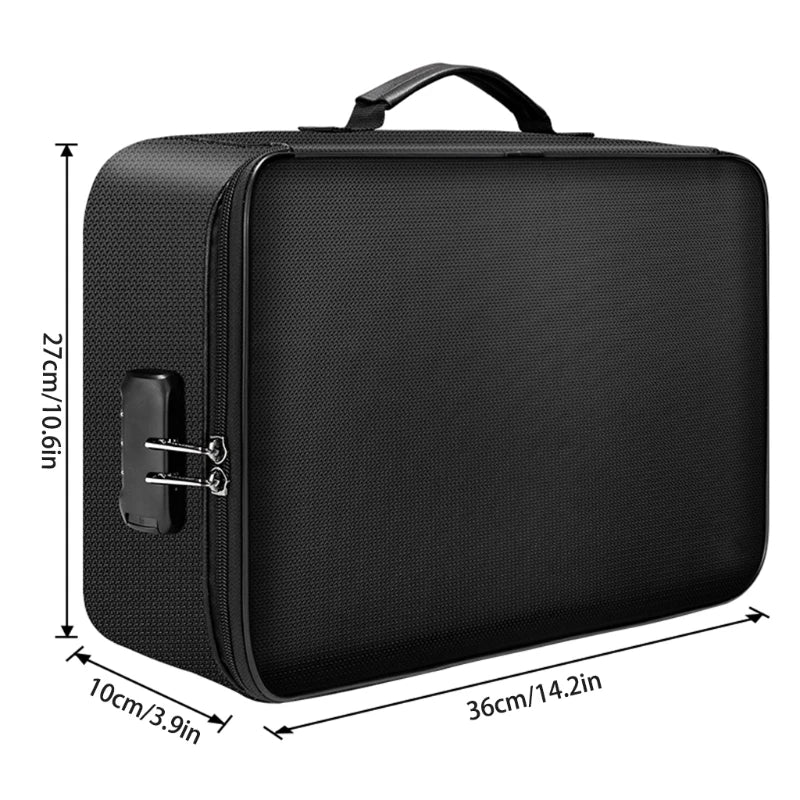 Y166 Document Organizer Bag 4-Layer Large Space Fireproof Zipper