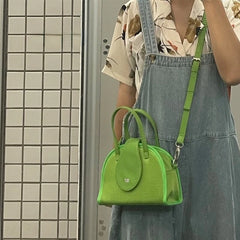 Y2K Girls Messenger Bags Green Mesh Shoulder Small Tote Handbags
