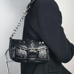 Y2K Girls Small Shoulder Bags Women PU Leather Crossbody Handbags