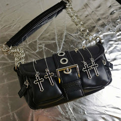 Y2K Girls Small Shoulder Bags Women PU Leather Crossbody Handbags