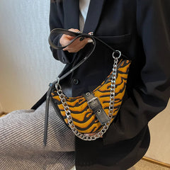 Y2K Jacquard Animal Patterns Shoulder Side Bag for Women