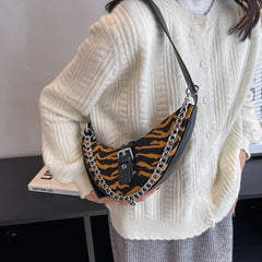 Y2K Jacquard Animal Patterns Shoulder Side Bag for Women