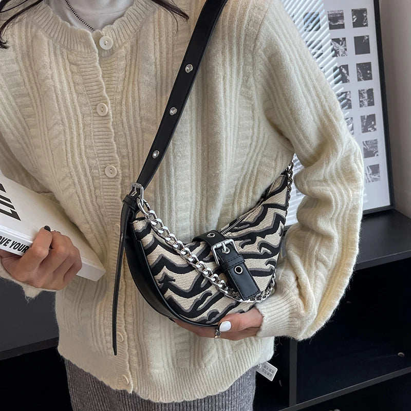 Y2K Jacquard Animal Patterns Shoulder Side Bag for Women