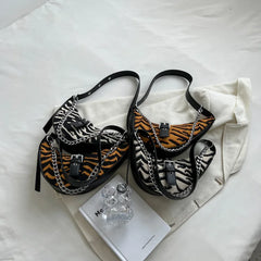 Y2K Jacquard Animal Patterns Shoulder Side Bag for Women