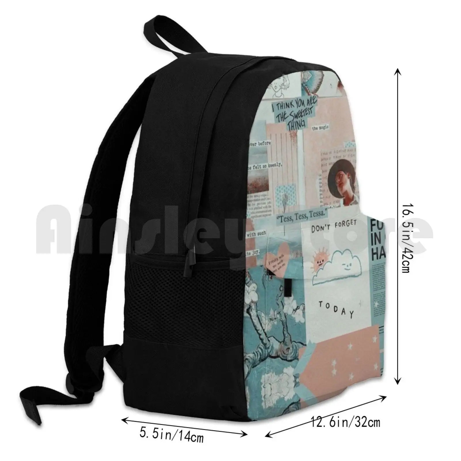 Y2K Light Pink Outdoor Hiking Backpack Waterproof Camping Travel