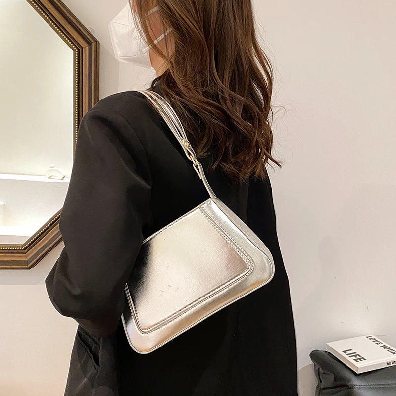Y2K Style Bling Bling Leather Small Shoulder Side Bags for Women