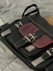 Y2K Vintage PU Leather Shoulder Bag Women's Hip hop Messenger Bag