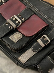 Y2K Vintage PU Leather Shoulder Bag Women's Hip hop Messenger Bag