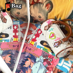 Y2K Women Girls Candy colors cross Shoulder Bags handbags Female Crocodile lines