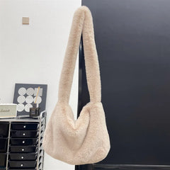 Y2k Girls Crossbody Bag Faux Fur Shoulder Bags for Women Soft Plush Handbags