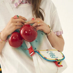 Y2k Girl Vintage Embroidery Shoulder Bags Women Harajuku Street Style