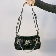Y2k Vintage Women's Chain Shoulder Crossbody Bag Hot Girls Underarm