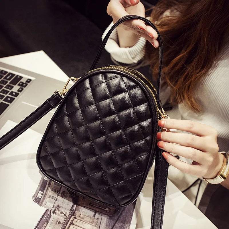 Women's Diamond Lattice Satchel Crossbody Bag