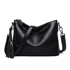 Vintage Soft PU Leather Women Shoulder Bag Tassel Handbags