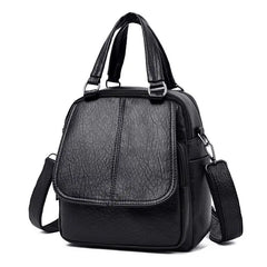 Vintage Casual Women Backpack Soft PU Leather Female Crossbody Bags