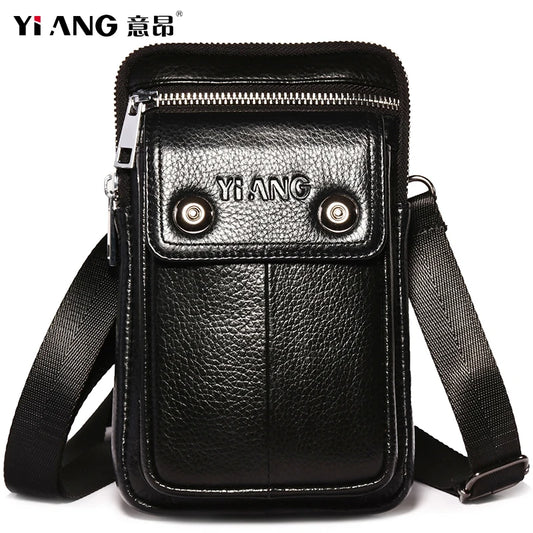 Men's Leather Waist Bag Fanny Pack Shoulder Chest Pouch