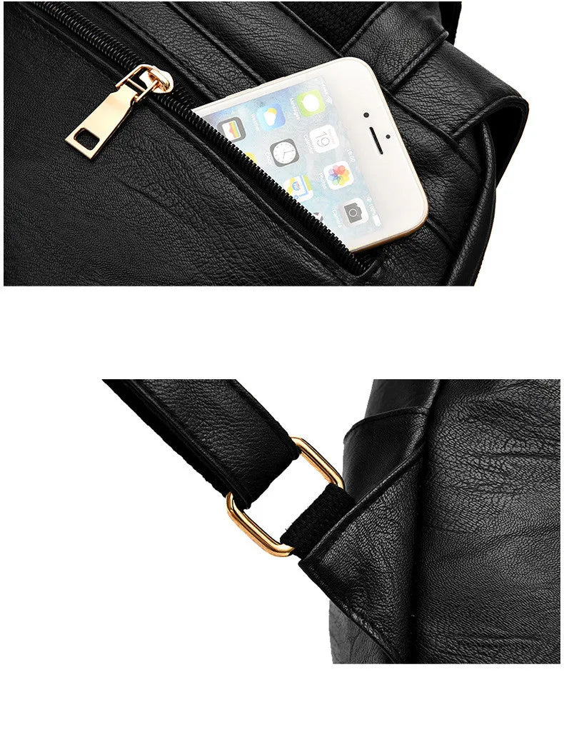 Women Backpack High Youth Leather Backpacks for Teenage Girls Female School