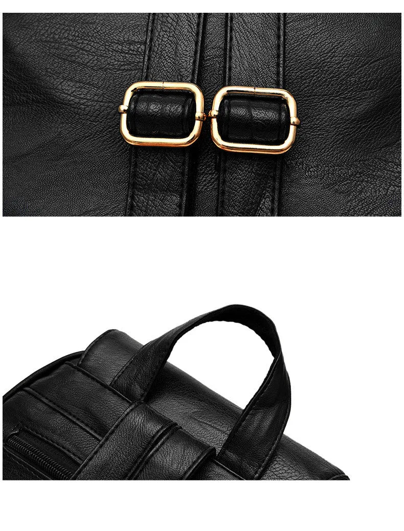 Women Backpack High Youth Leather Backpacks for Teenage Girls Female School