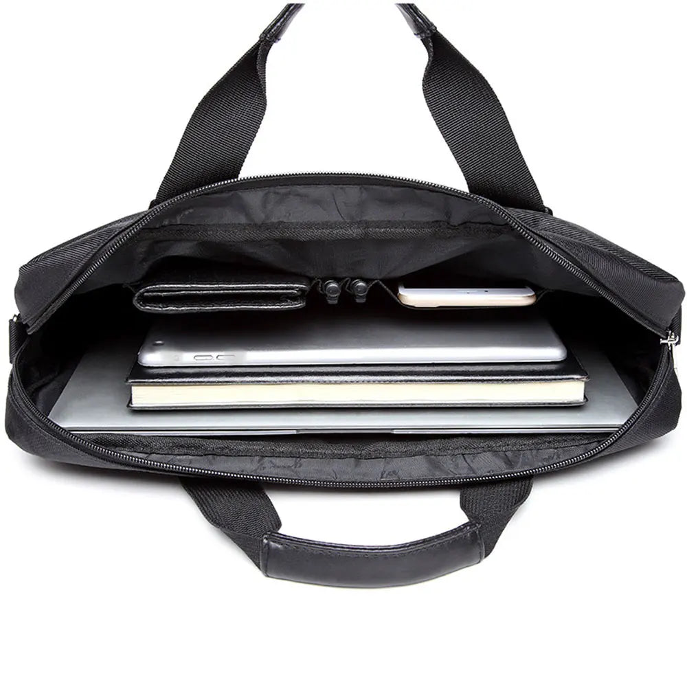 Men's 14 Inch Laptop Briefcase Oxford Crossbody Bag