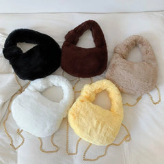 Winter Women's Plush Chain Crossbody Bag Handbag