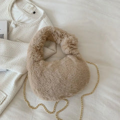 Winter Women's Plush Chain Crossbody Bag Handbag
