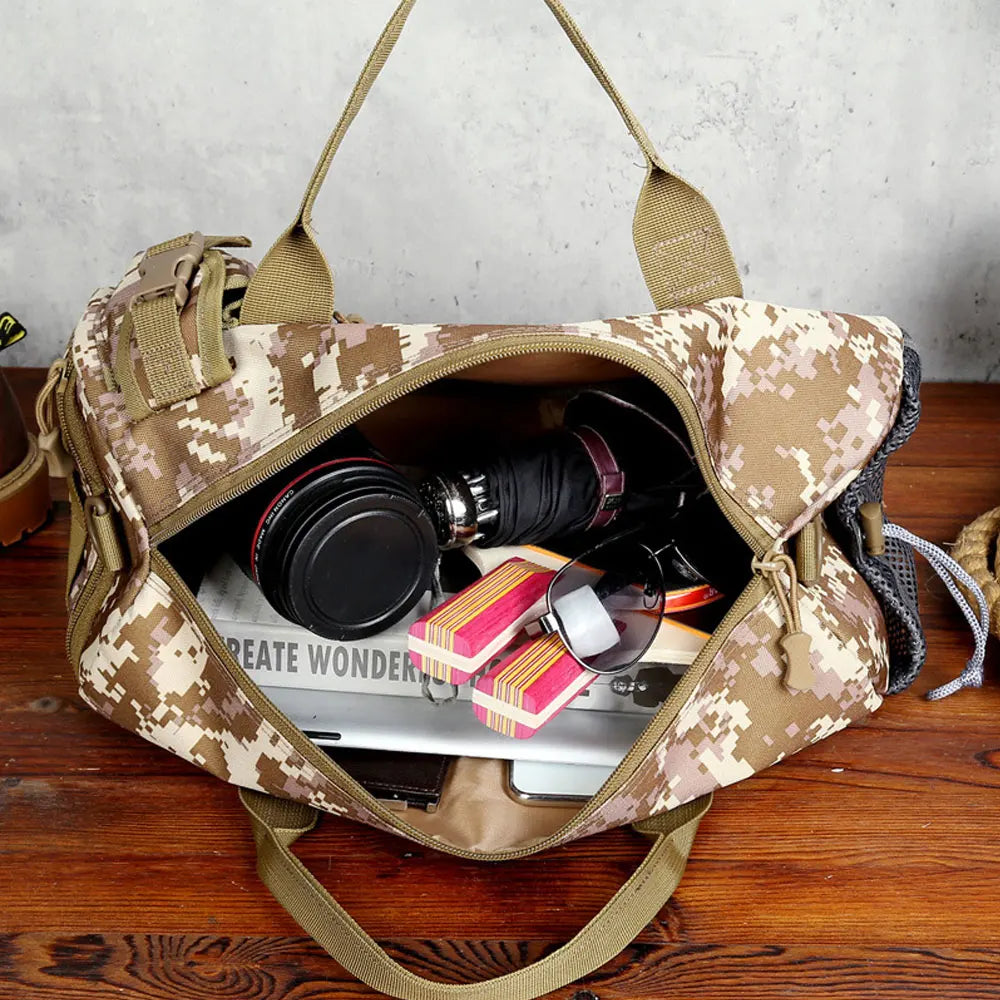 Men's Camo Travel Bag Gym Duffel Outdoor Shoulder Bag