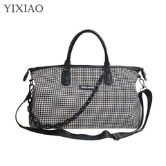 Large Capacity Houndstooth Sports Gym Bag Unisex Outdoor Shoulder Bag