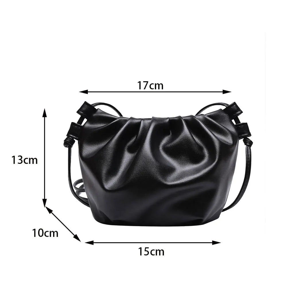 Women Pleated Shoulder Bag Sweet Ladies Casual Handbag Female Clouds Hobo Purse