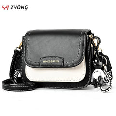 YIZHONG Leather Bear Pendant Shoulder Bag Crossbody Bags for Women