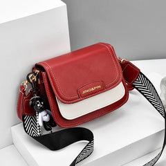 YIZHONG Leather Bear Pendant Shoulder Bag Crossbody Bags for Women