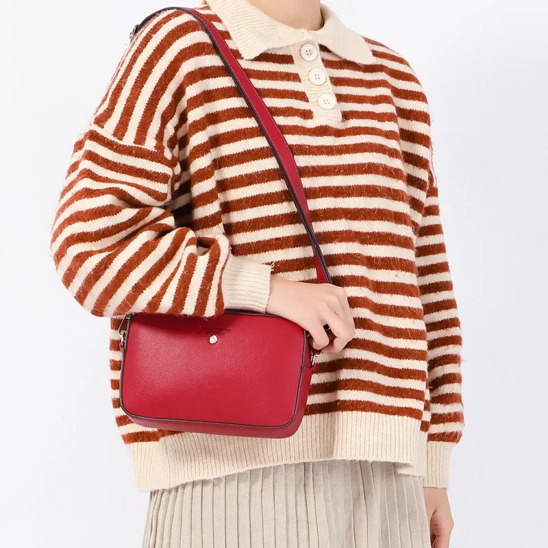 YIZHONG Leather Shoulder Bag Handbag, Crossbody Purse for Daily Use