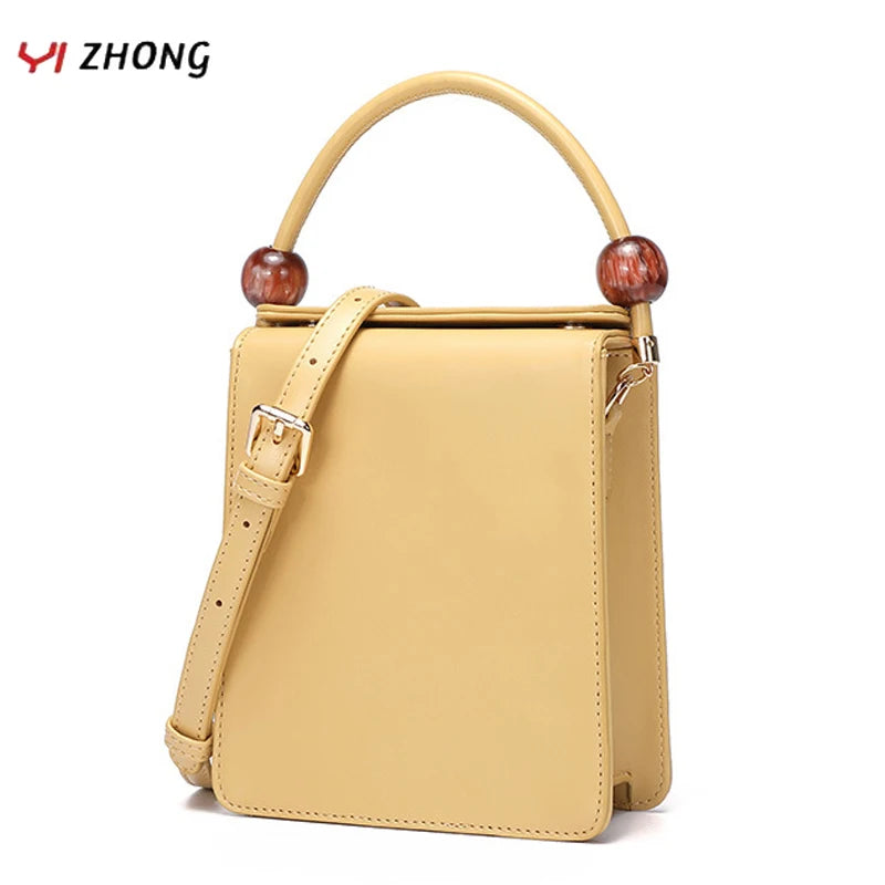 YIZHONG Small Leather Square Bag for Women Purses and Handbags