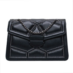 YIZHONG Studded Rivet Chain PU Leather Crossbody Bags for Women