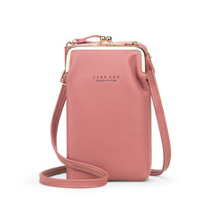 Green Women Bag Cell Phone Pocket Pu Leather Ladies Crossbody Bags Purse