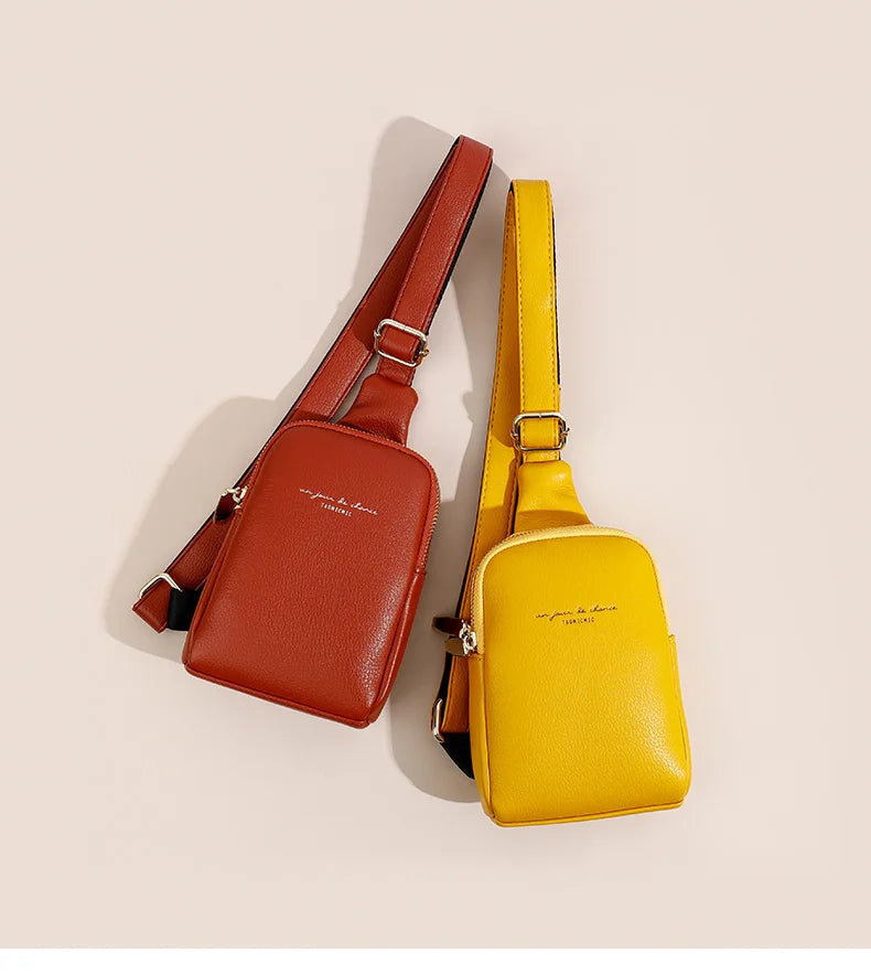 Unisex Leather Fanny Pack Waist Bag Large Capacity Multifunction Chest Bag