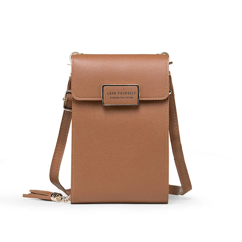 Mini Soft Leather Crossbody Bag for Women with Cell Phone Pocket