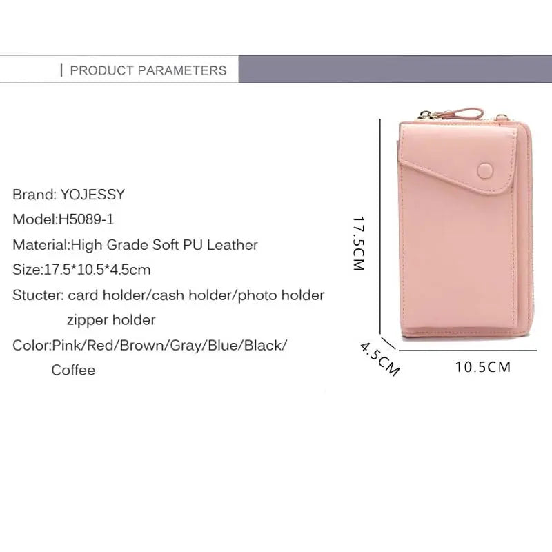 Soft Leather Mini Crossbody Bag Women Phone Pocket Girl Purse Messenger Bag