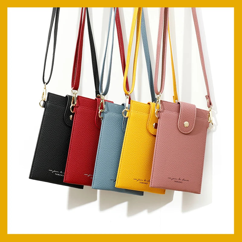 Women Crossbody Bag Pu Leather Ladies Messenger Purse with Cell Phone Pocket