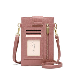 Women Crossbody Bag Pu Leather Ladies Messenger Purse with Cell Phone Pocket