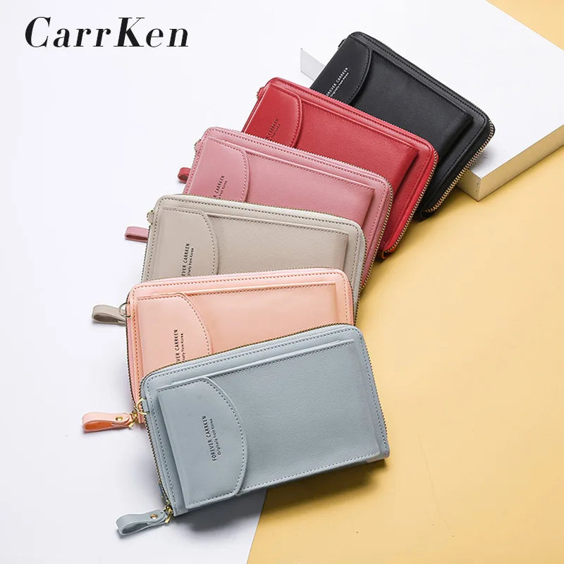 Women Crossbody Bag Phone Pocket Pu Leather Ladies Messenger Purse