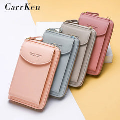 Women Crossbody Bag Phone Pocket Pu Leather Ladies Messenger Purse
