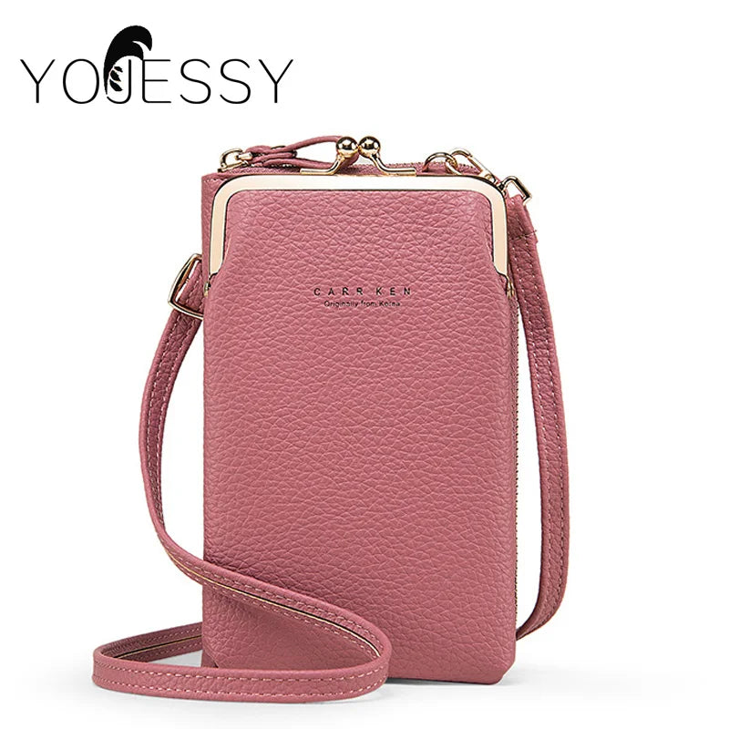Women Crossbody Bag Phone Pocket PU Leather Ladies Messenger Purse