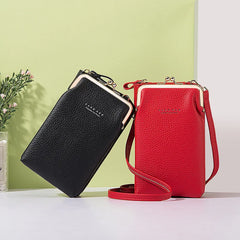 Women Crossbody Bag Phone Pocket PU Leather Ladies Messenger Purse