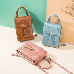 Women Tassel Crossbody Bag Pu Leather Messenger Purse