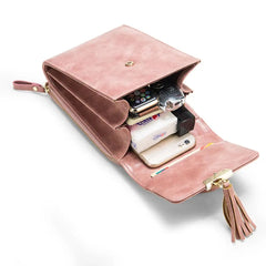 Women Tassel Crossbody Bag Pu Leather Messenger Purse