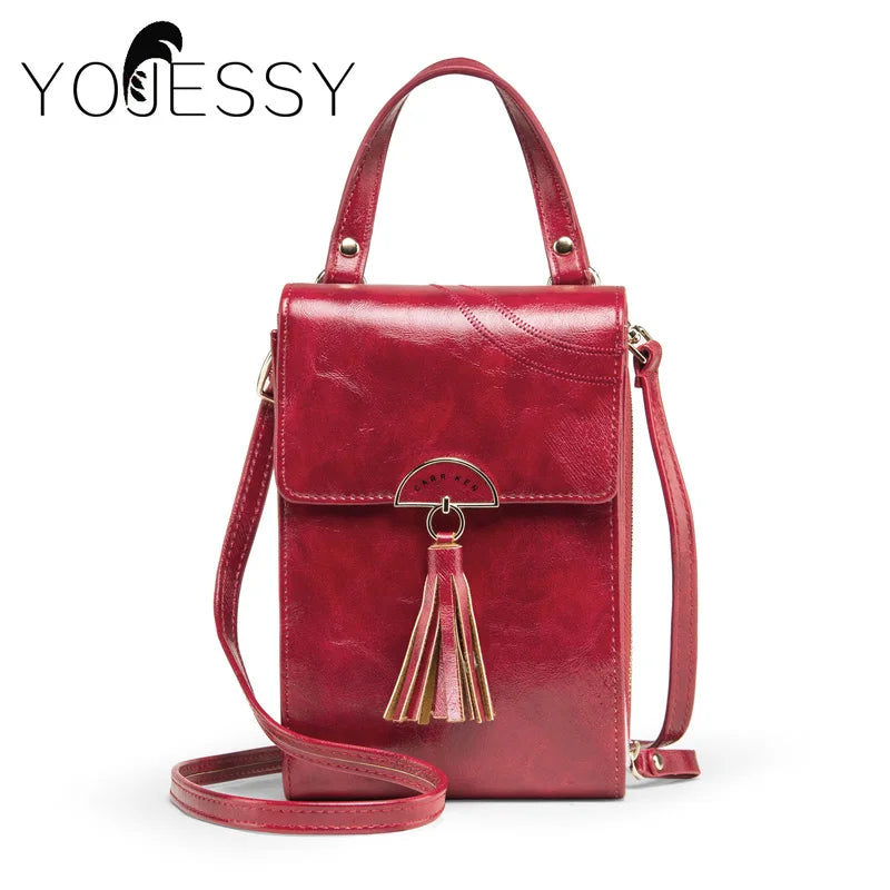 Women Tassel Crossbody Bag Pu Leather Messenger Purse