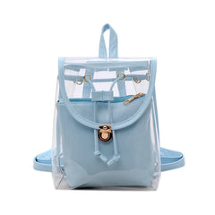 Mini Women Backpack PVC Girl Clear Transparent Bag Jelly Travel Backpack