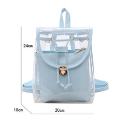 Mini Women Backpack PVC Girl Clear Transparent Bag Jelly Travel Backpack