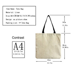 Rose Flower Beach Shoulder Bag Linen Tote Shopping Bag